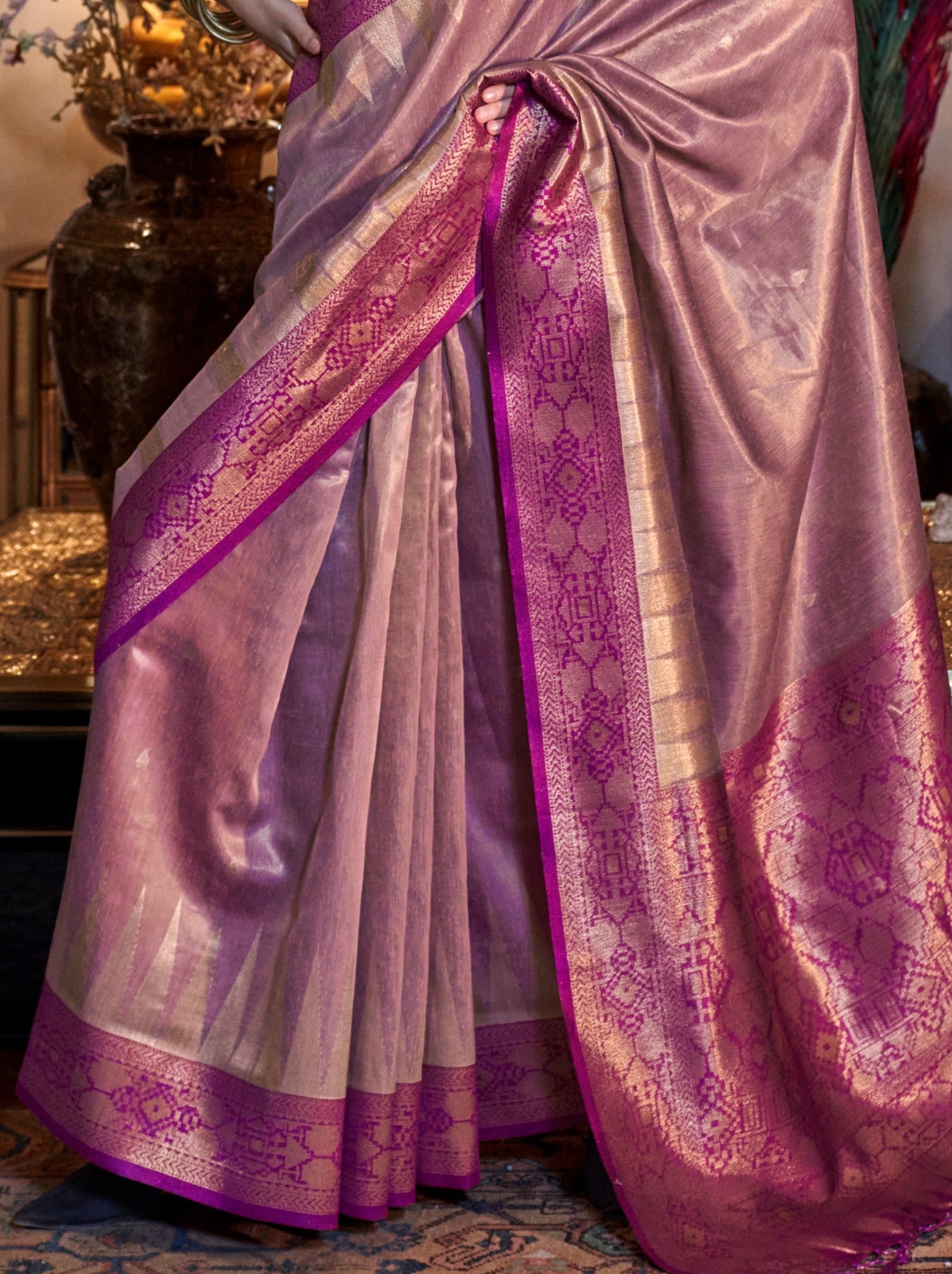 Heather Purple Party Saree - TrendOye