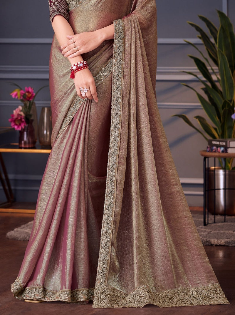 Grape Purple Party Designer Saree