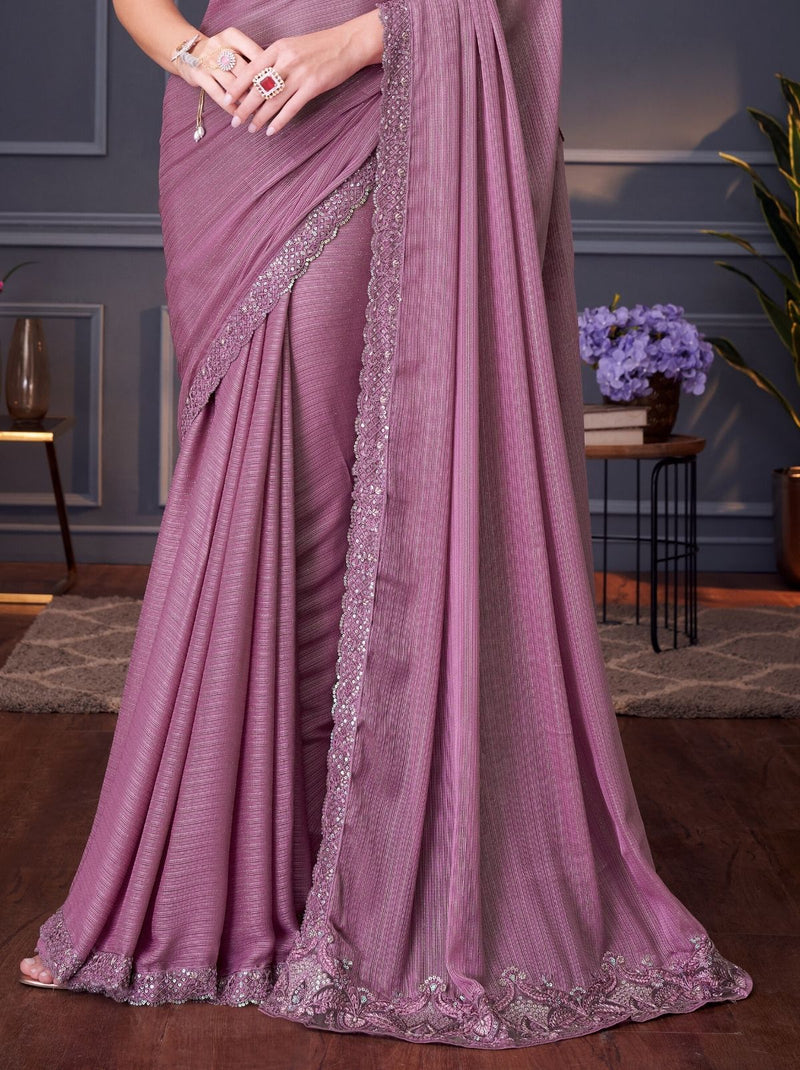 Plum Violet Party Designer Saree