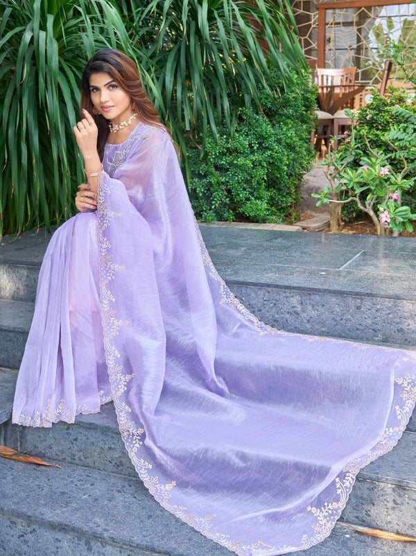 Thistle Violet Celebration Saree