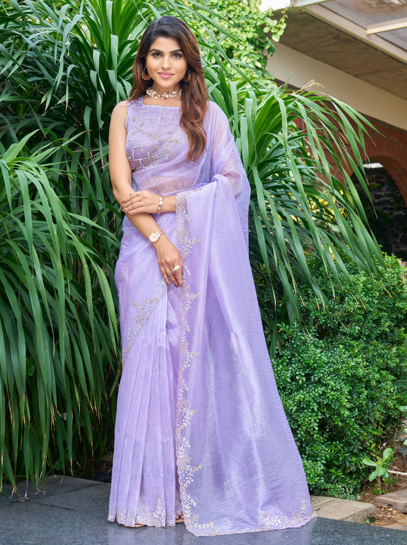 Thistle Violet Celebration Saree