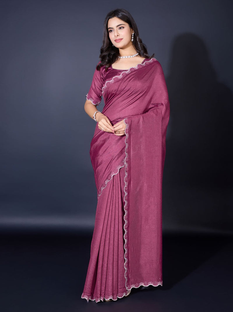 Fandango Violet Fancy Premium Party Designer Saree