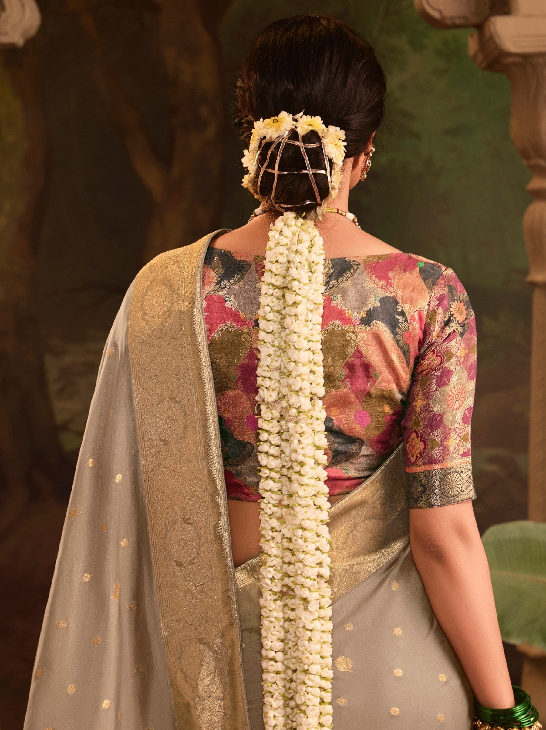 Hazelnut Beige Wedding And Party Designer Saree - TrendOye