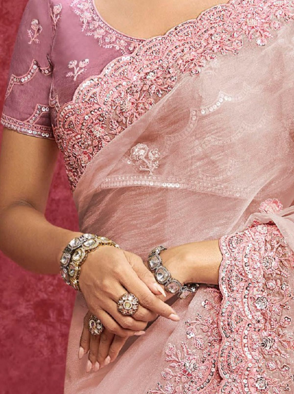 Lavender Purple Designer Fancy Sequin Saree With Tassels