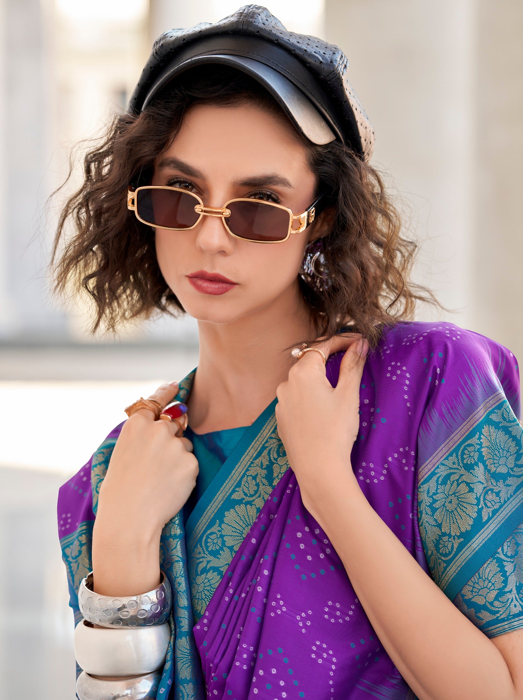Electric Violet Luxurious Soft Silk Festive Saree - TrendOye