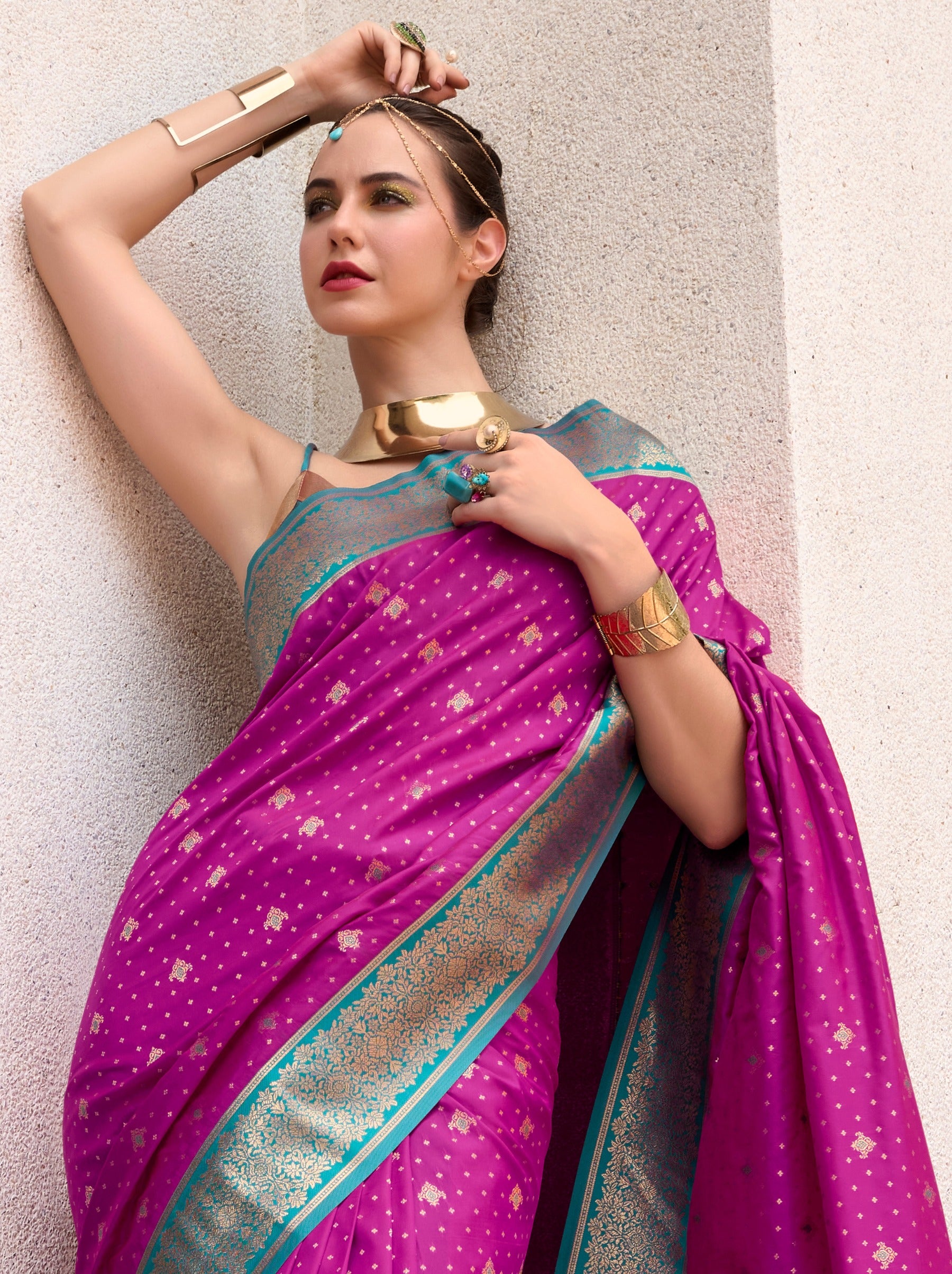Fandango Violet Festive Saree - TrendOye