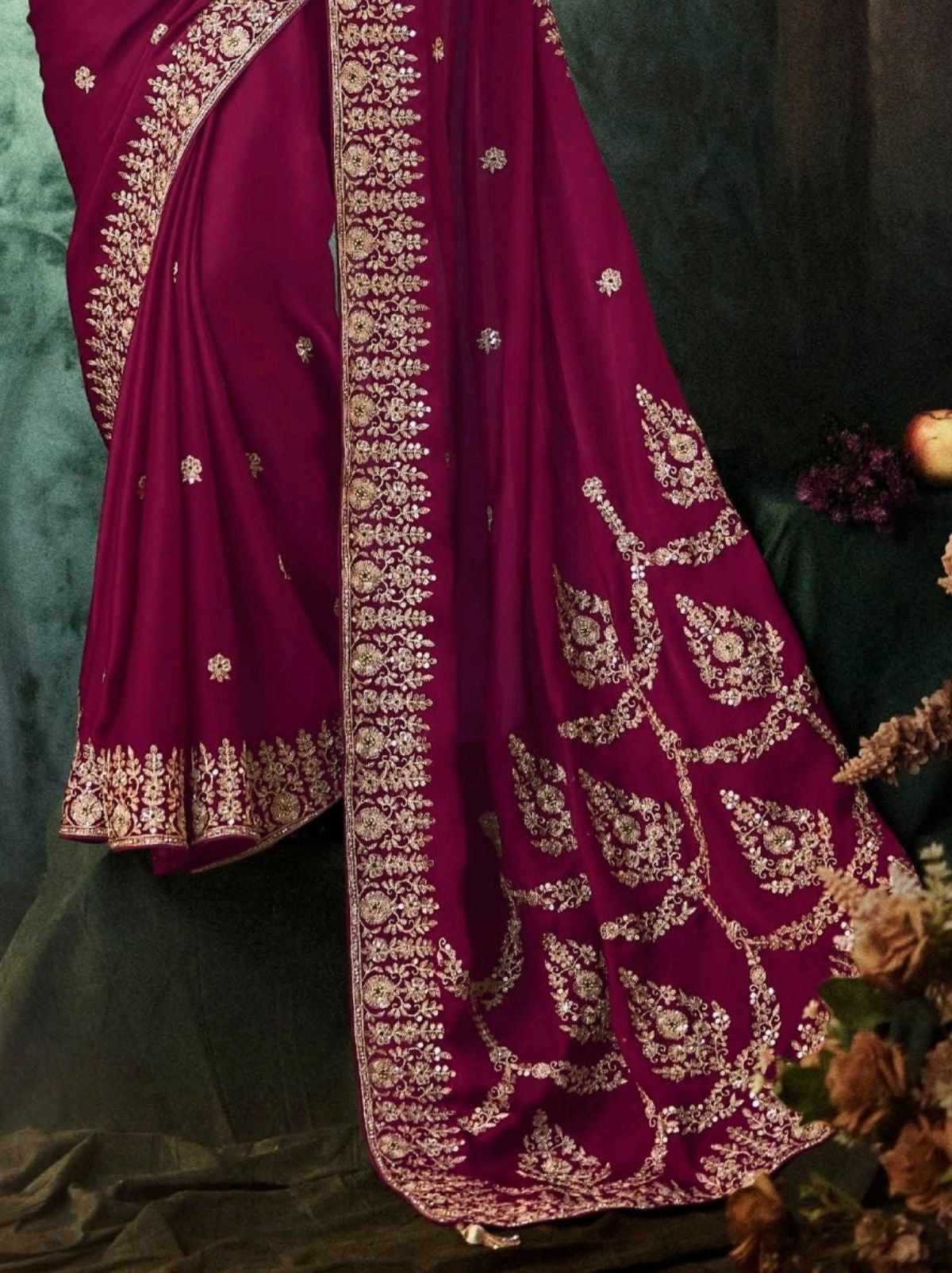 Wine Purple Premium Soft Satin Silk Saree With Tassels