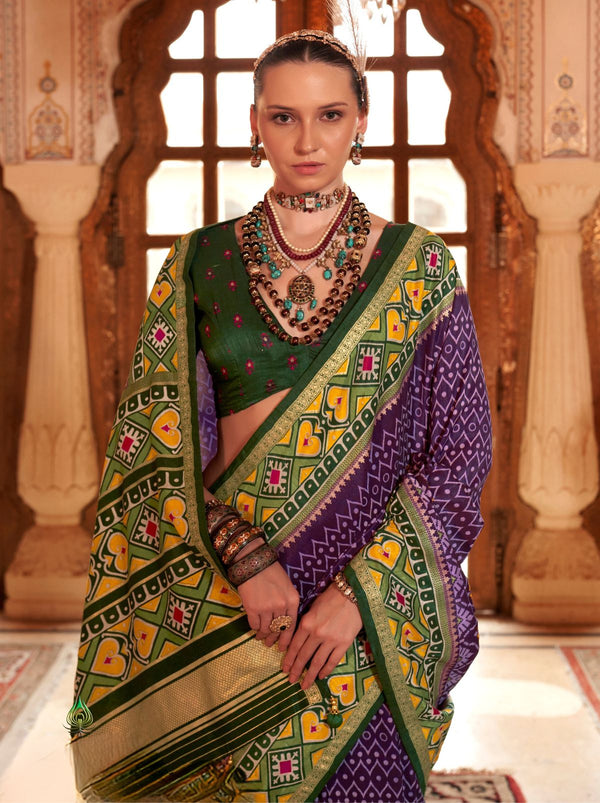 Byzantine Purple Wedding Party Designer Saree