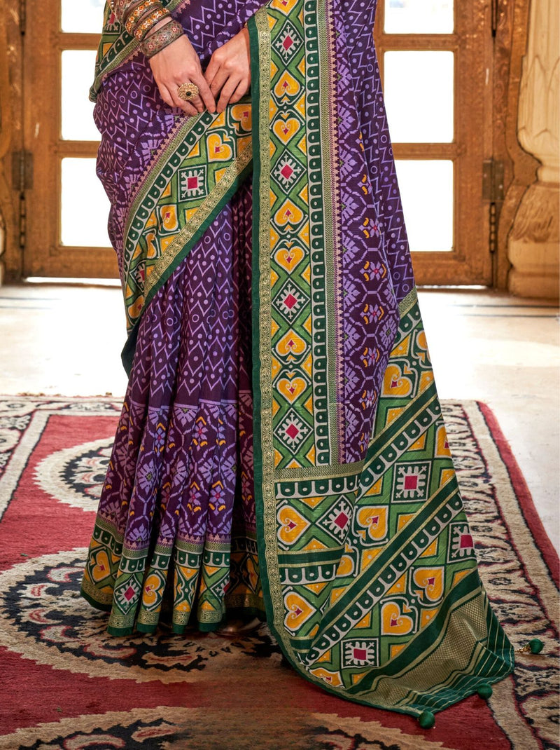 Byzantine Purple Wedding Party Designer Saree