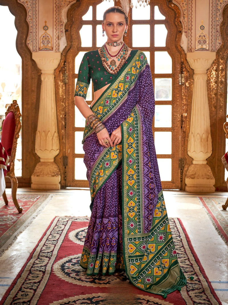 Byzantine Purple Wedding Party Designer Saree