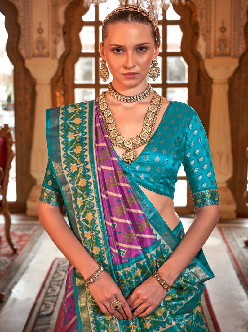 Mulberry Violet Wedding Party Designer Saree