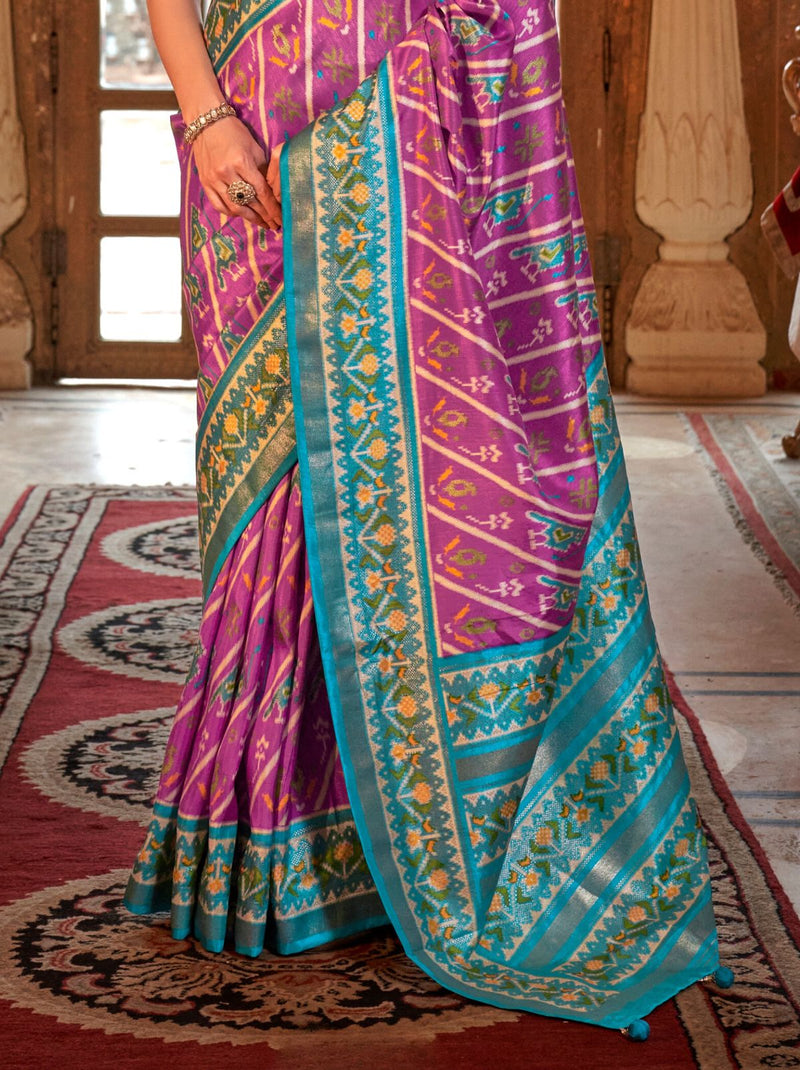 Mulberry Violet Wedding Party Designer Saree