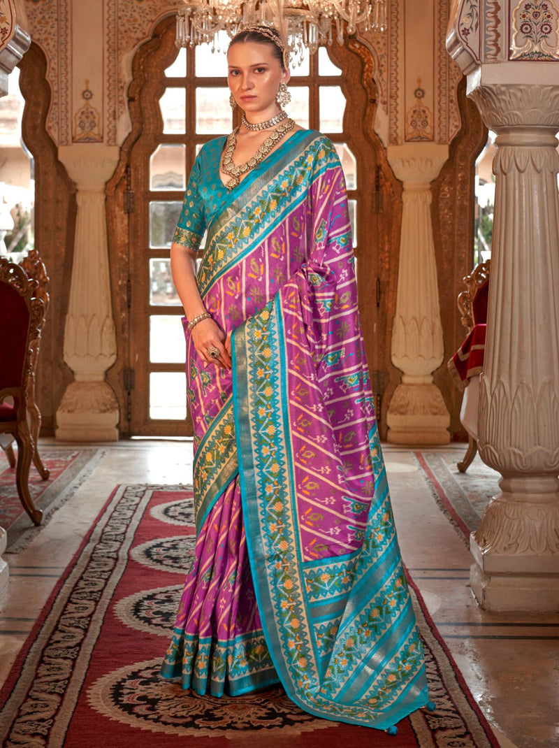 Mulberry Violet Wedding Party Designer Saree