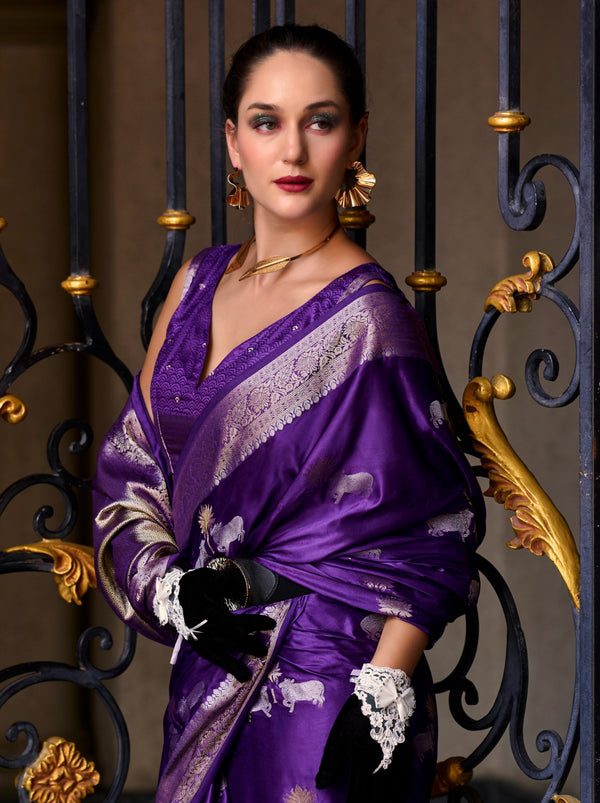 Grape Jelly Purple Designer Wedding Saree