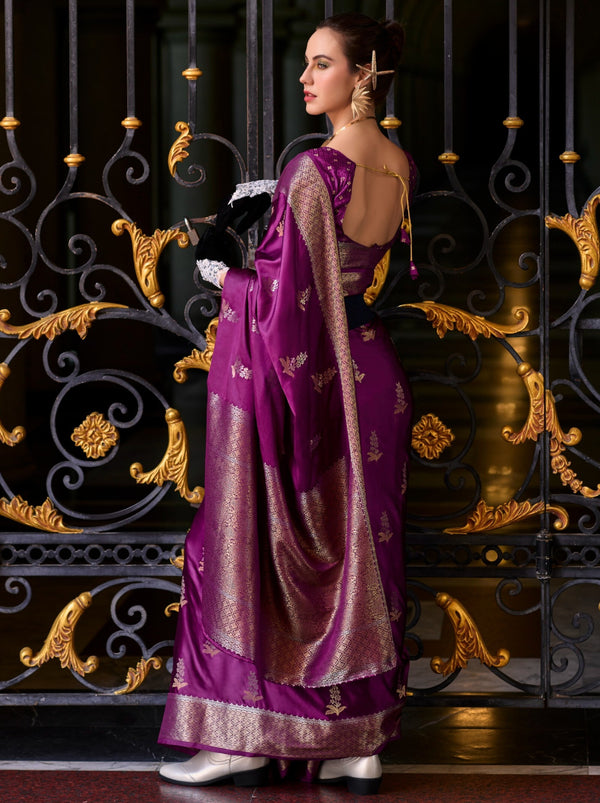 Lollipop Violet Designer Wedding Saree