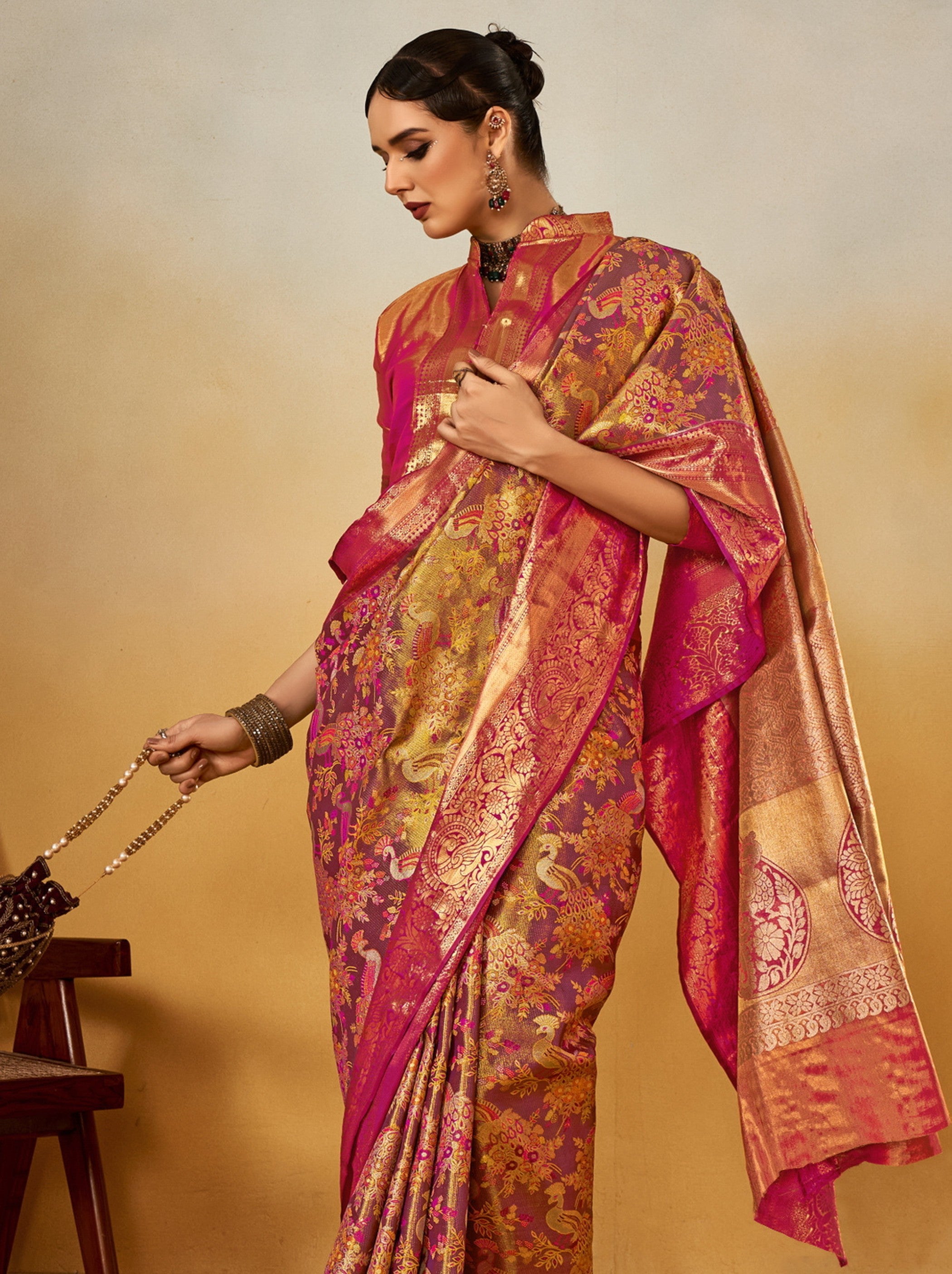 Lavender Purple Party Designer Saree - TrendOye