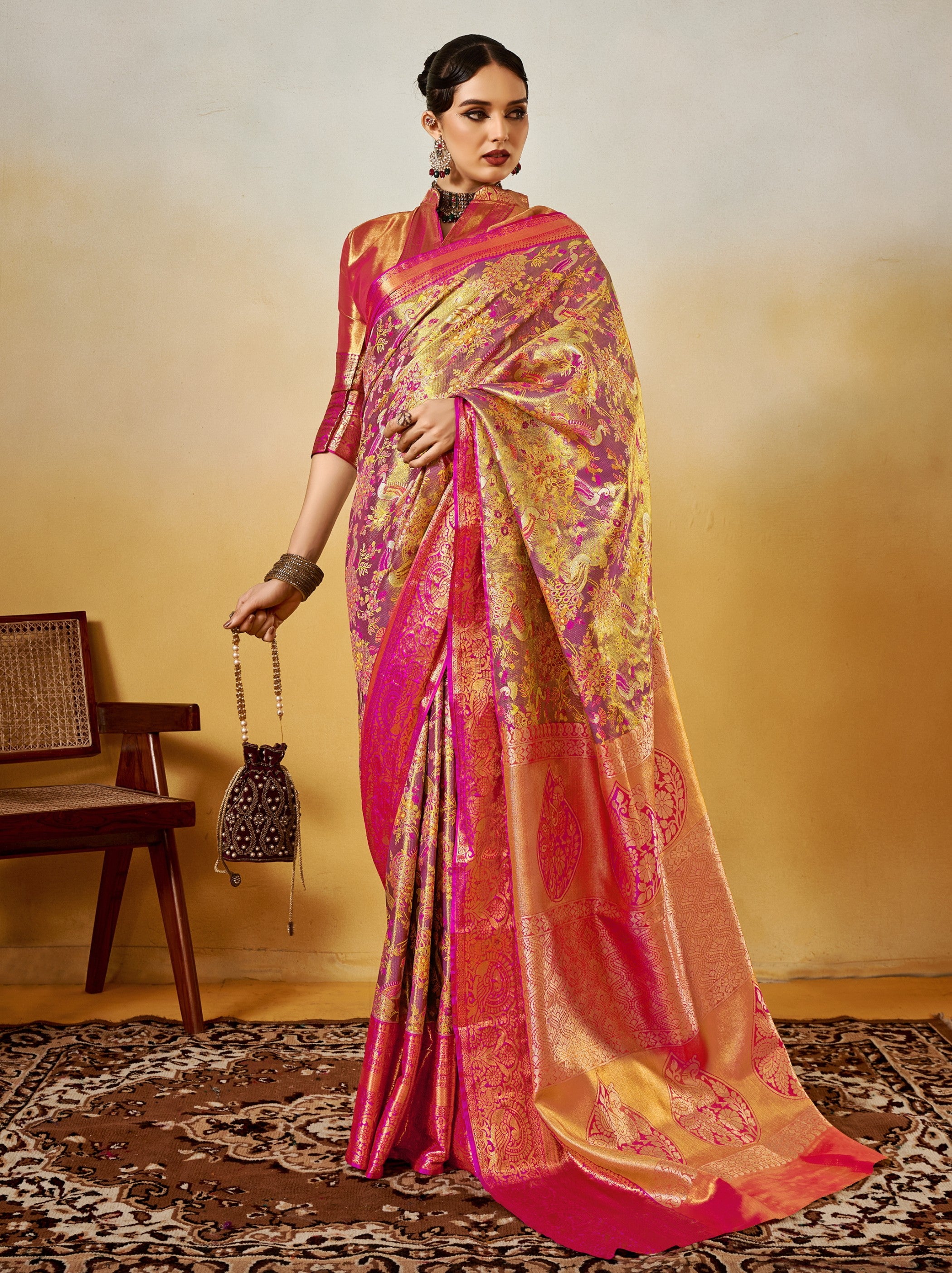 Lavender Purple Party Designer Saree - TrendOye
