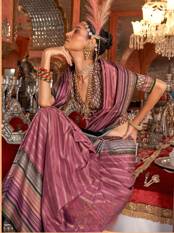 Fandango Violet Wedding Party Designer Saree