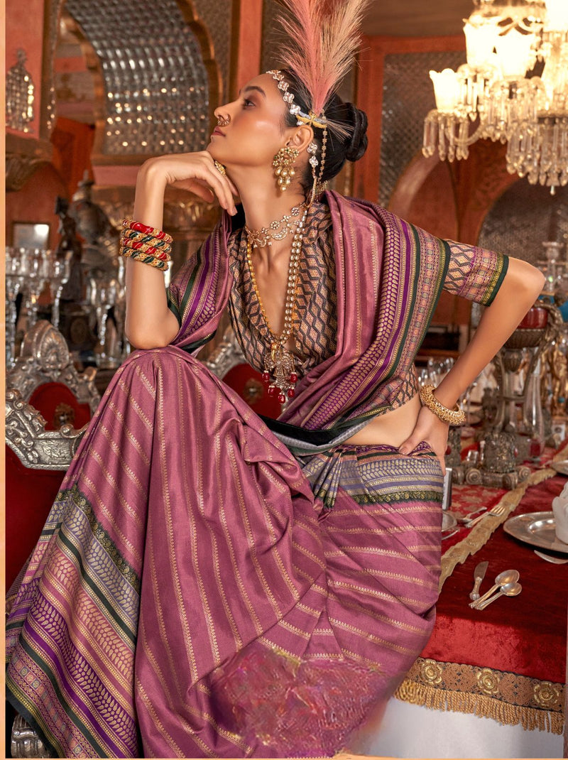 Fandango Violet Wedding Party Designer Saree