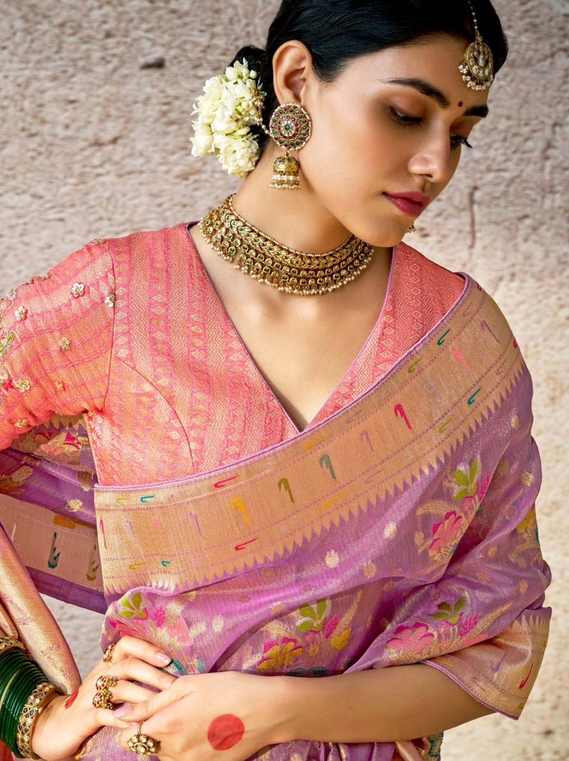 Orchid Purple Wedding Designer Saree