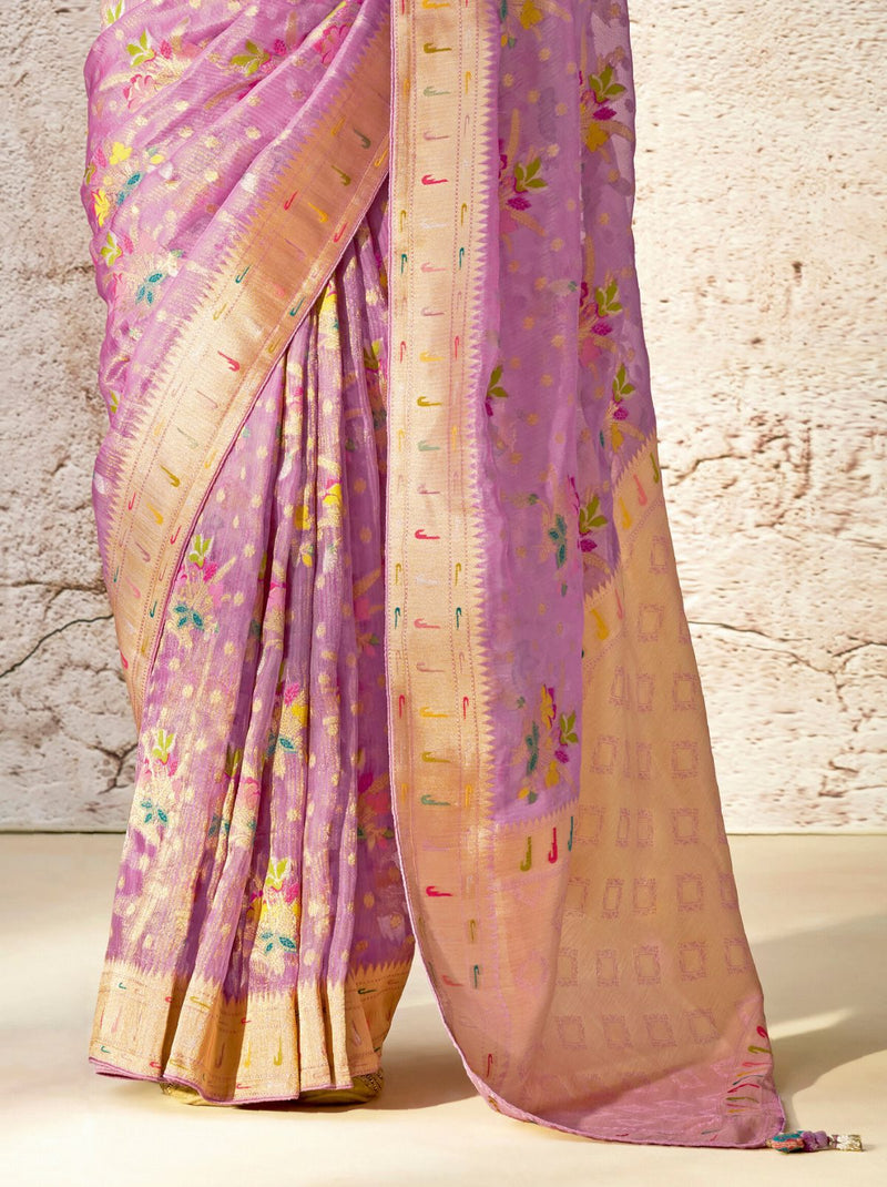 Orchid Purple Wedding Designer Saree