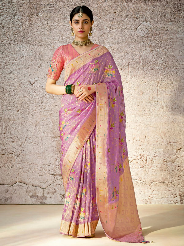 Orchid Purple Wedding Designer Saree