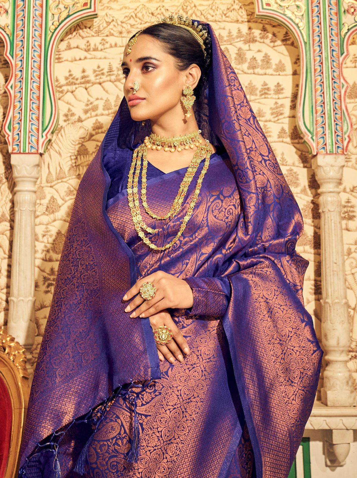 Lollipop Violet Soft Silk Zari Weaving Saree With Blouse Piece