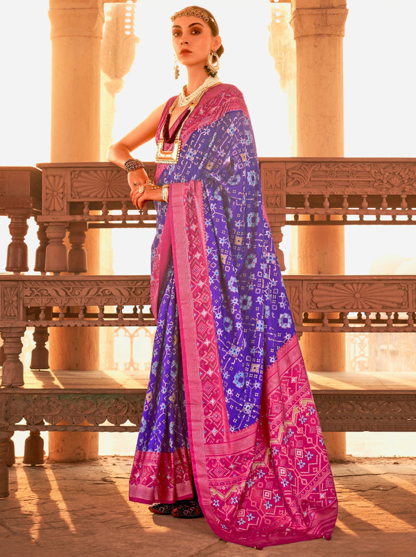 Grape Violet Premium Patola Festive Saree