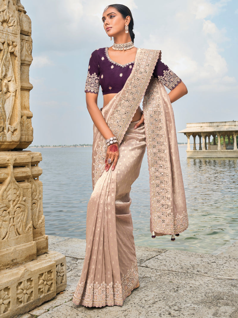 Lavender Purple Wedding Designer Saree