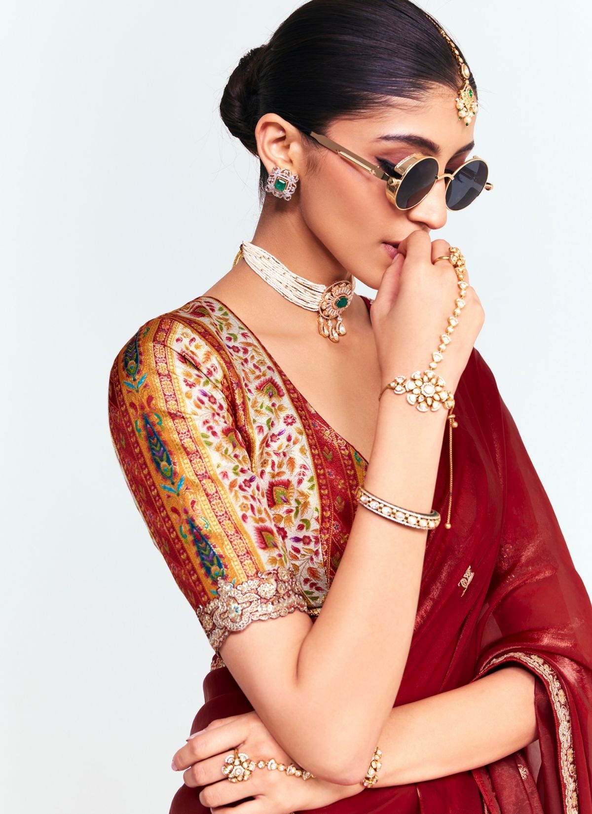 Wine Red Party Fancy Premium Saree With Fine Blouse Piece - TrendOye