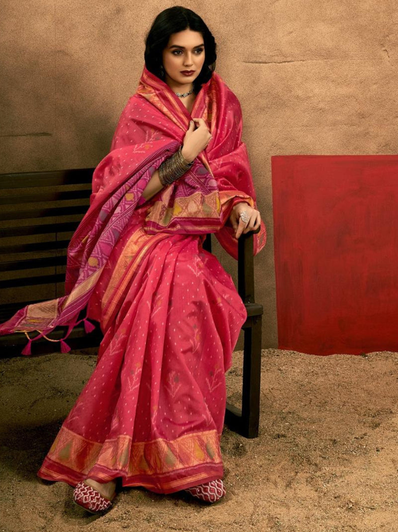 Strawberry Red Celebration Saree