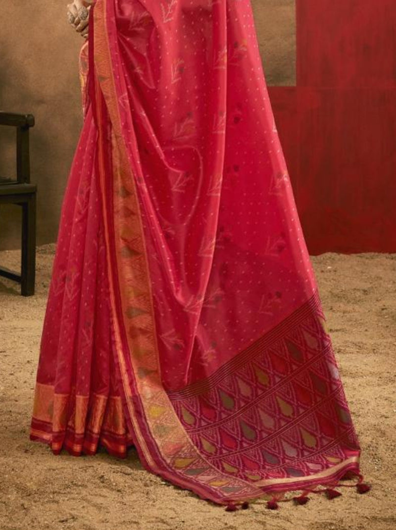 Strawberry Red Celebration Saree