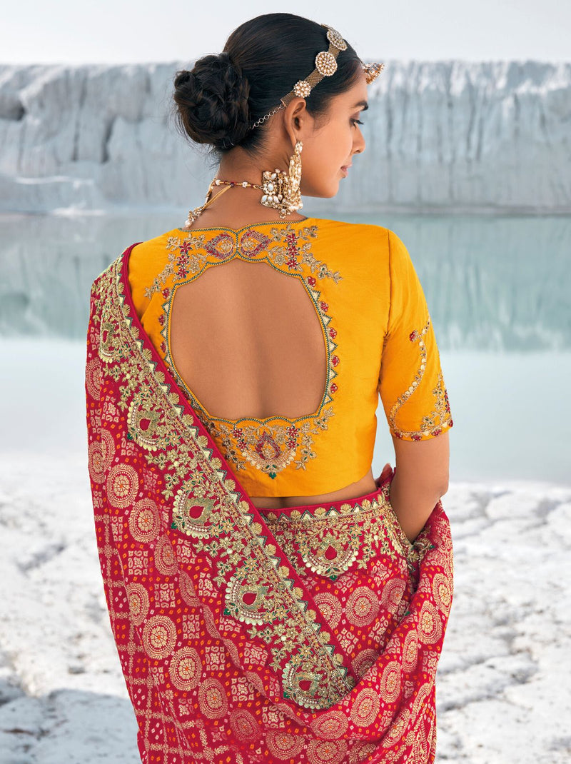 Crimson Red Wedding Designer Saree