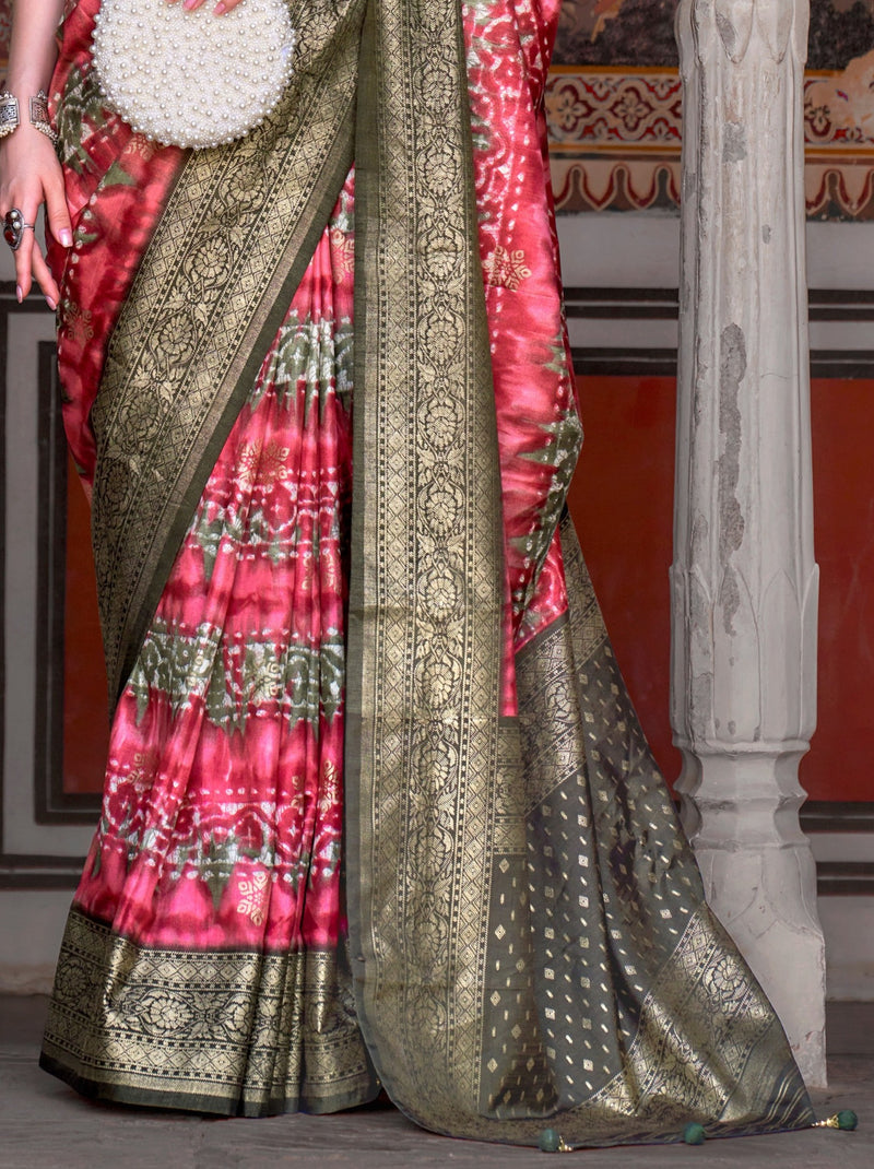 Crimson Red Premium Patola Celebration Saree