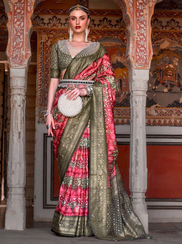 Crimson Red Premium Patola Celebration Saree