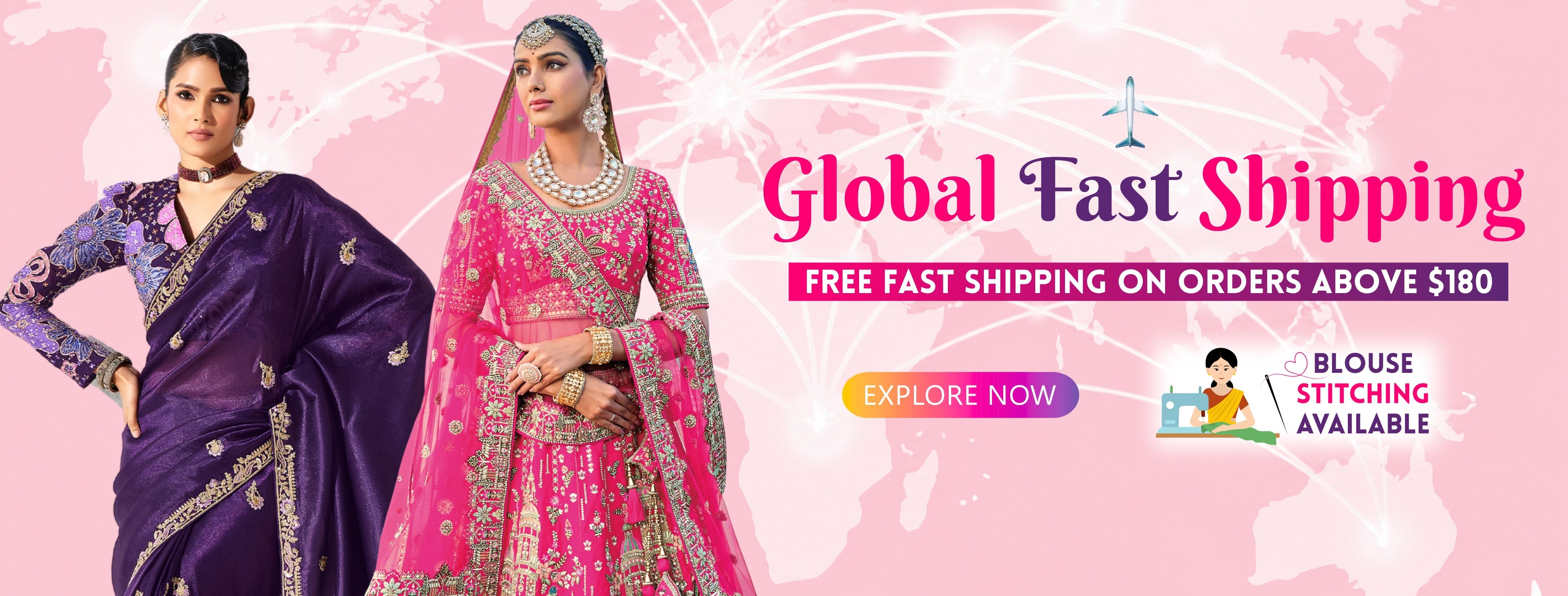 saree global internatinal shipping - trendoye
