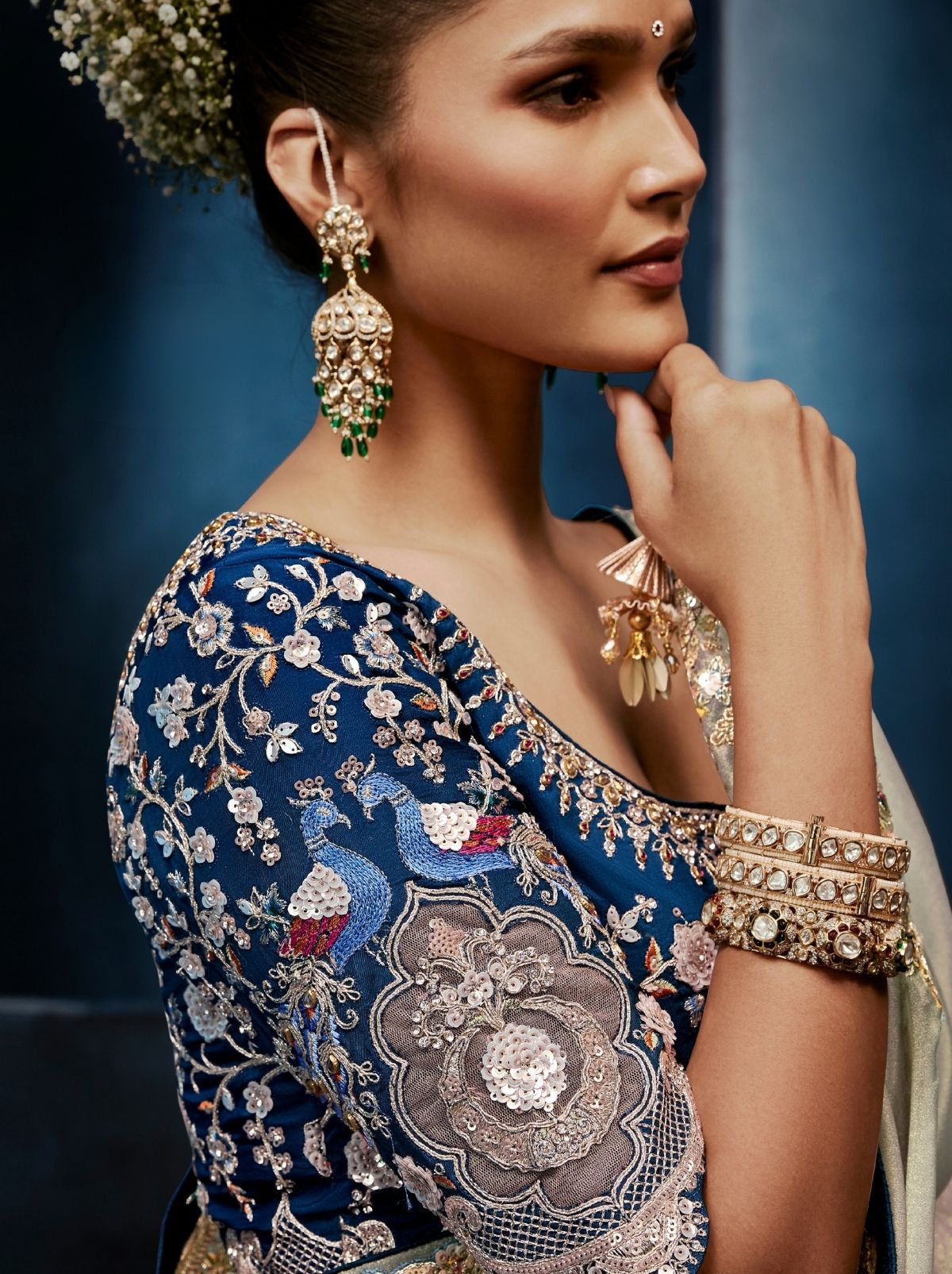 Silver Celebration Fancy Saree With Premium Blouse - TrendOye