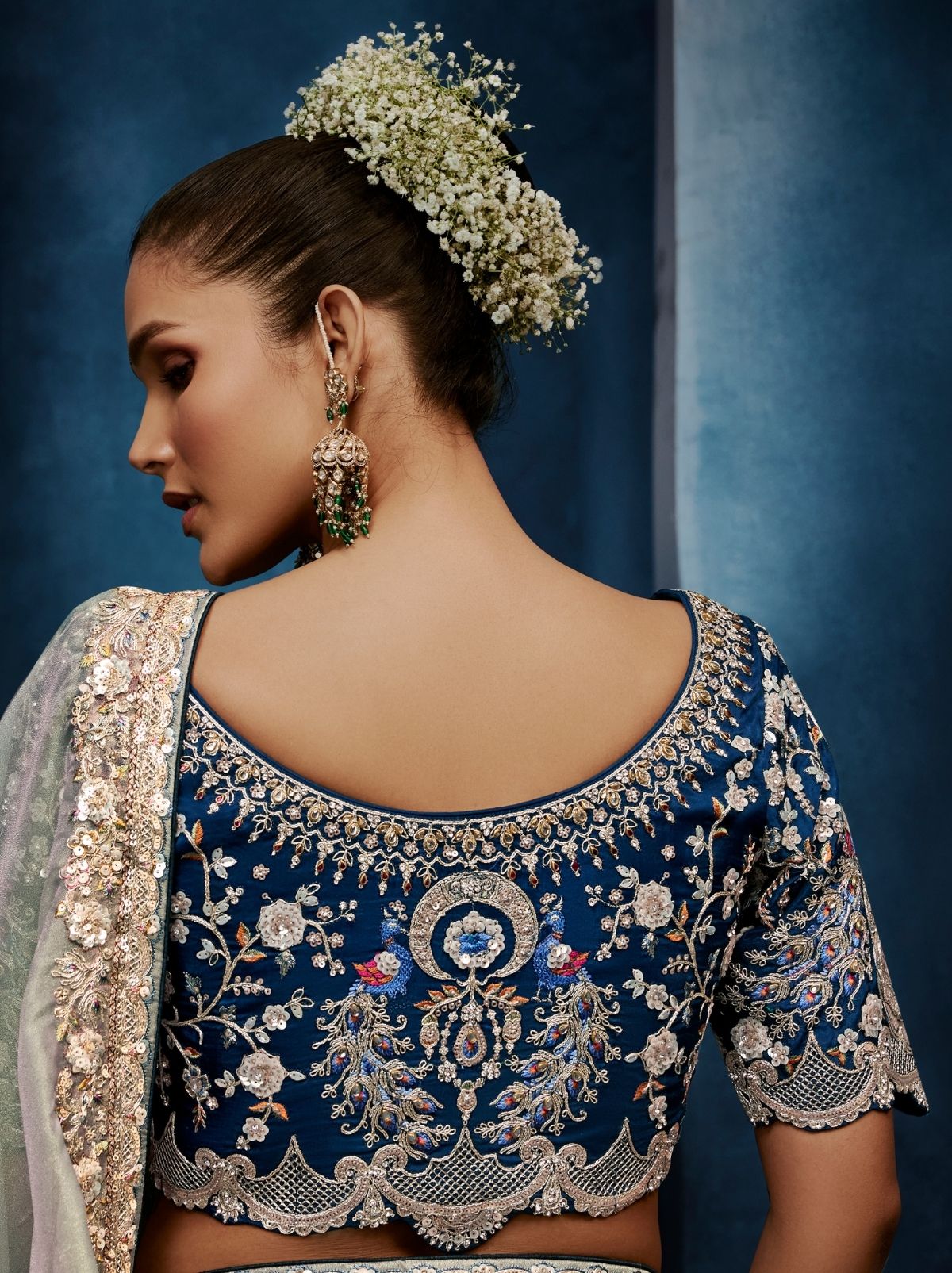 Silver Celebration Fancy Saree With Premium Blouse - TrendOye