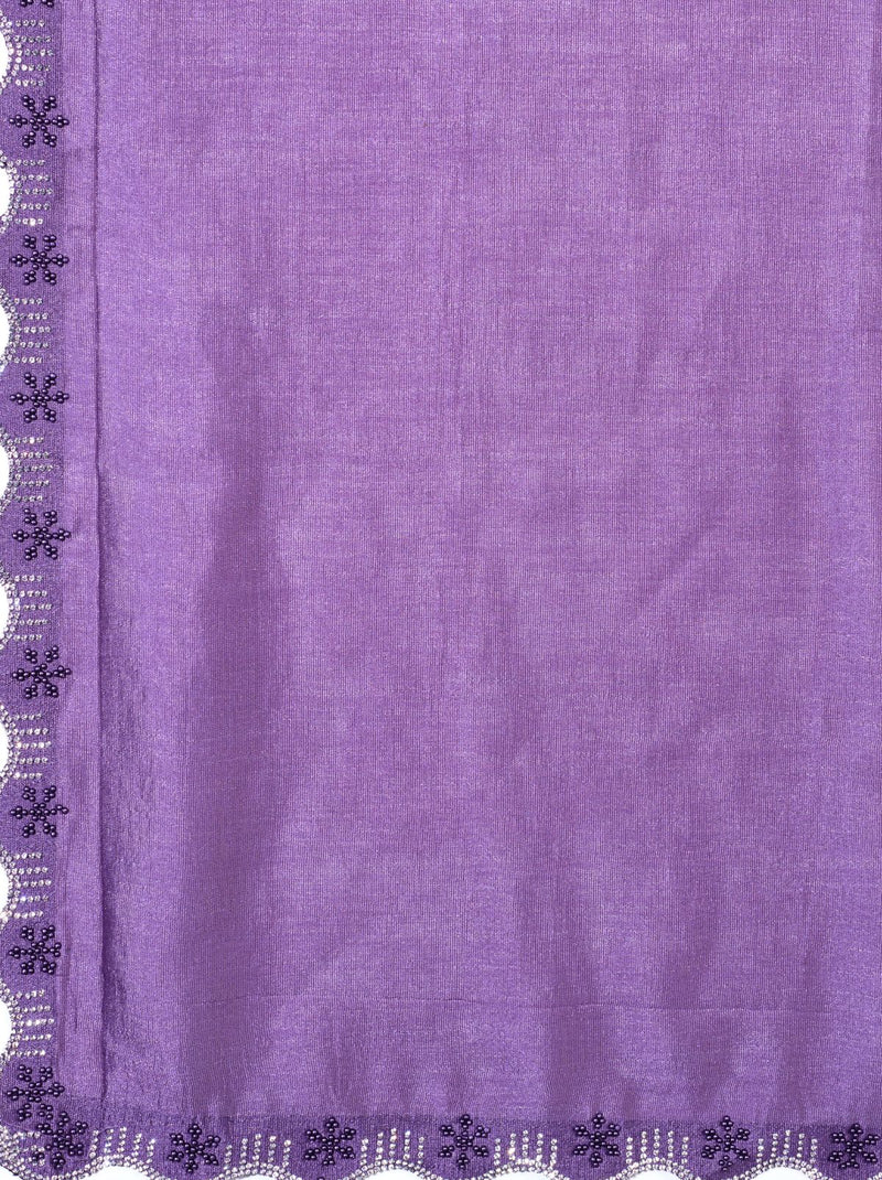 Grape Violet Fancy Premium Party Designer Saree