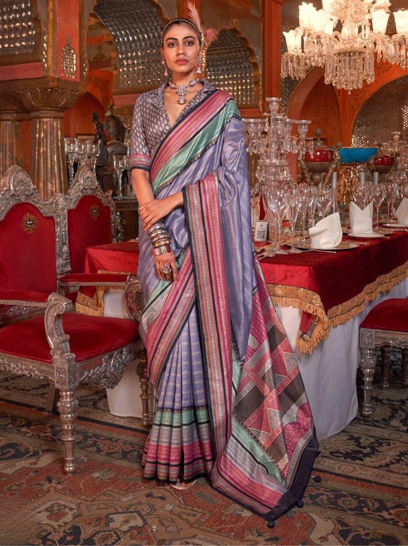 Orchid Purple Wedding Party Designer Saree