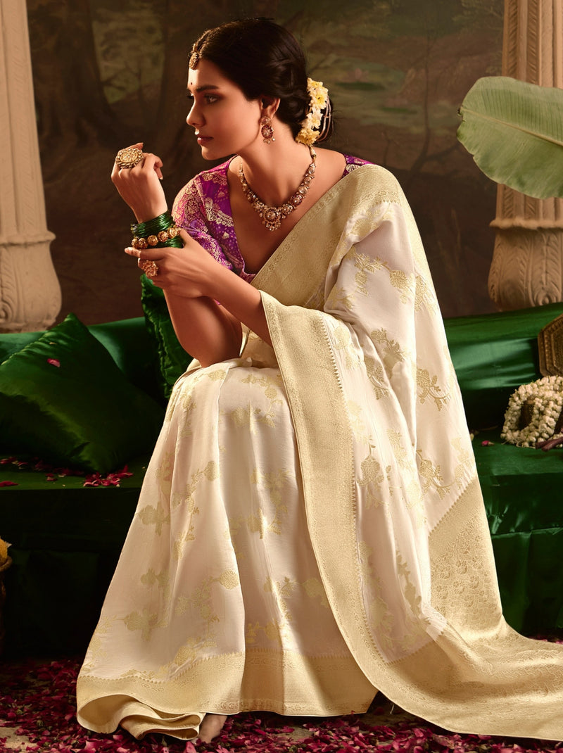 White Wedding And Party Designer Saree