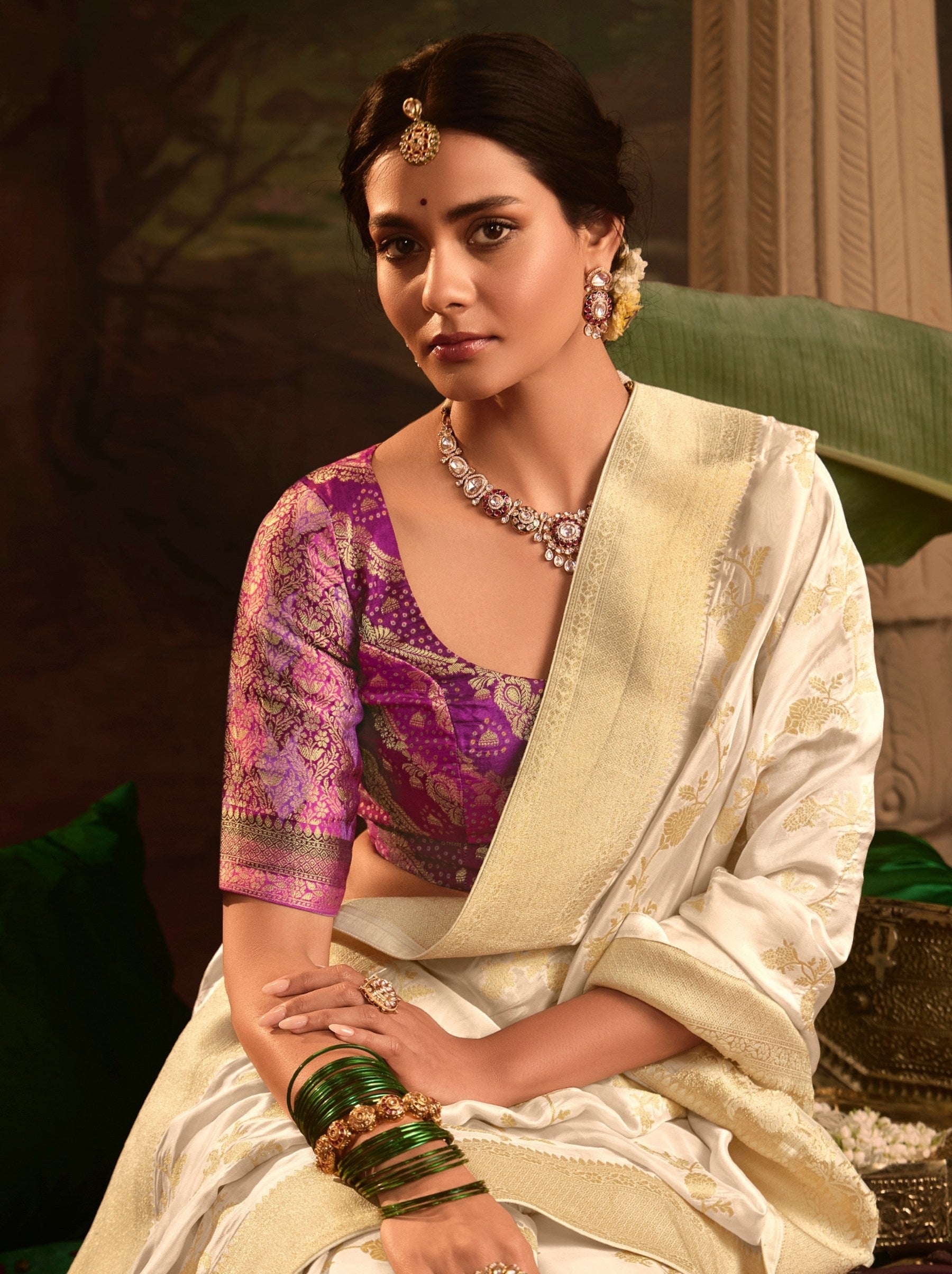 White Wedding And Party Designer Saree - TrendOye