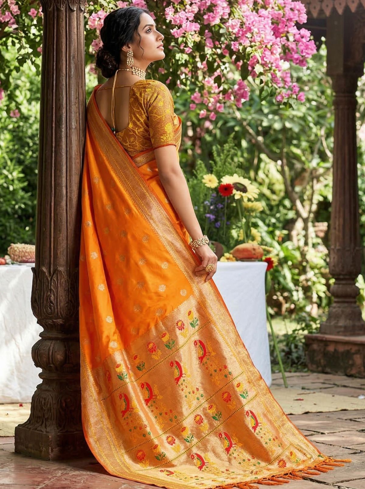 Honey Yellow Premium Soft Silk Paithani Wedding Saree
