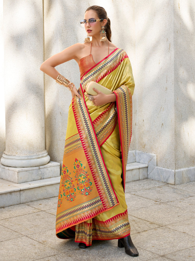 Tuscany Yellow Tissue Celebration Saree