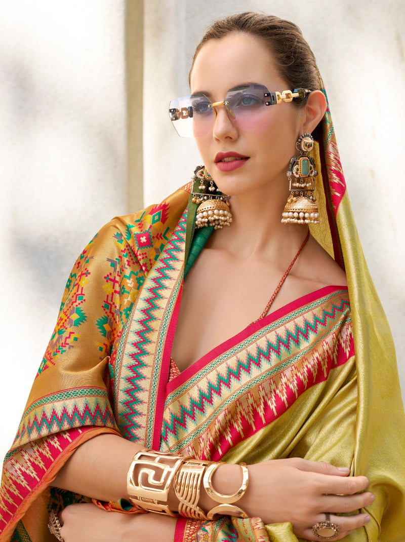 Tuscany Yellow Tissue Celebration Saree