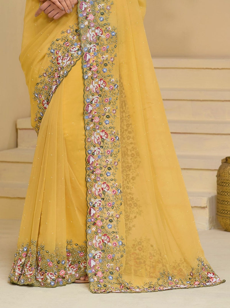 Laguna Yellow Wedding Designer Saree