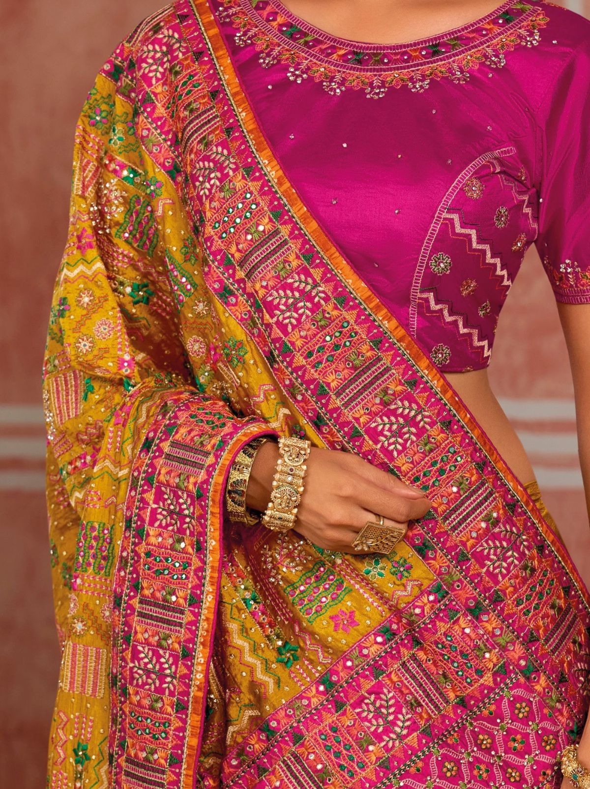 Mustard Yellow Luxurious Premium Silk Saree With Intricate Embroidery