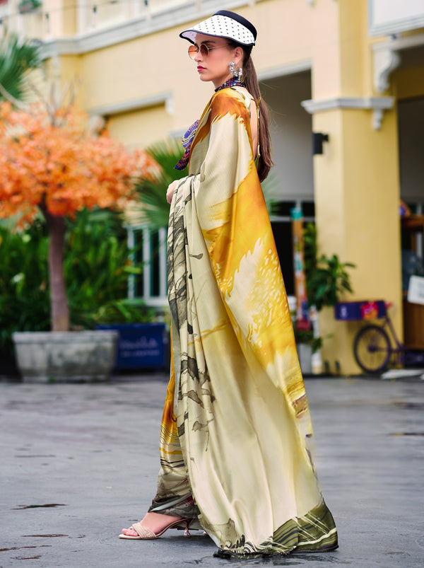 Pineapple Yellow Party Saree