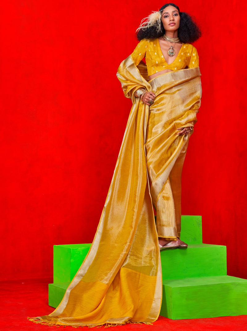 Cyber Yellow Celebration Saree