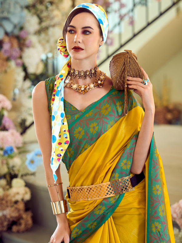 Corn Yellow Party Premium Saree